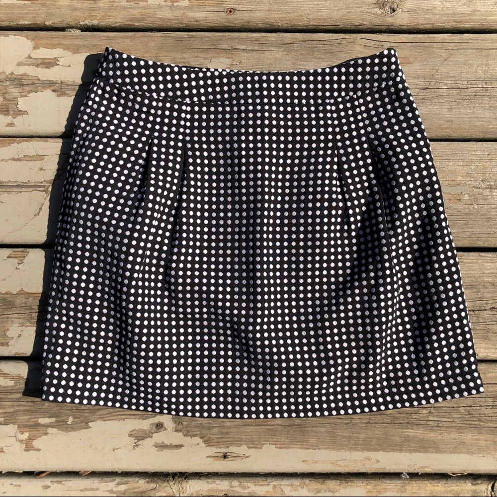 The Limited Black & White Polka Dot Pleated Skirt